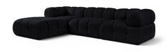 Meridian Furniture - Orin Black Velvet Performance Fabric Upholstered 4 pc. Sectional - 671Black-Sec4B - GreatFurnitureDeal