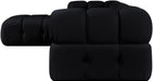 Meridian Furniture - Orin Black Velvet Performance Fabric Upholstered 4 pc. Sectional - 671Black-Sec4B - GreatFurnitureDeal