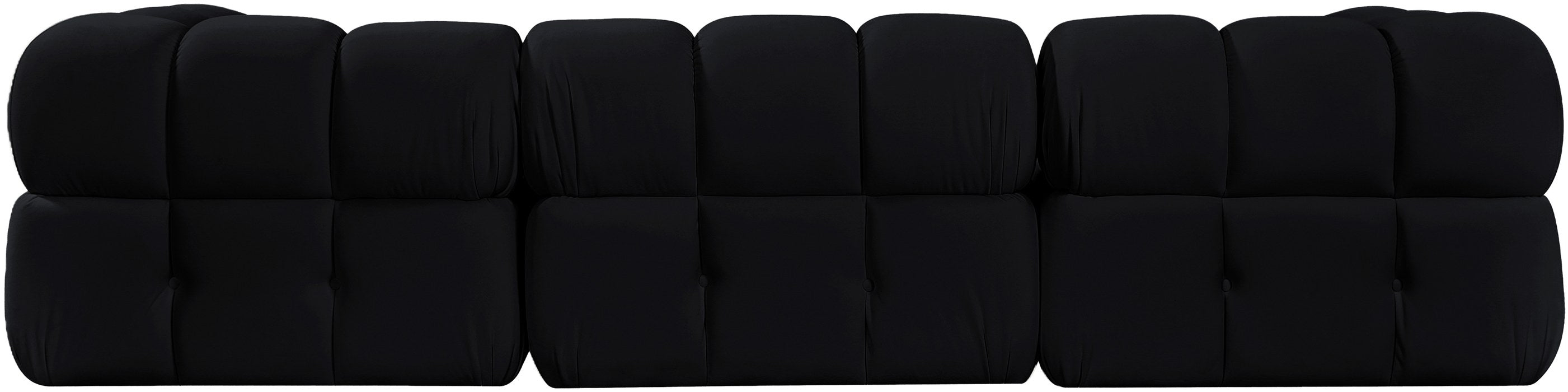 Meridian Furniture - Orin Black Velvet Performance Fabric Upholstered 4 pc. Sectional - 671Black-Sec4B - GreatFurnitureDeal