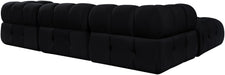 Meridian Furniture - Orin Black Velvet Performance Fabric Upholstered 4 pc. Sectional - 671Black-Sec4B - GreatFurnitureDeal