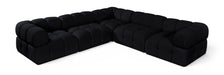 Meridian Furniture - Orin Black Velvet Performance Fabric Upholstered 5 pc. Sectional - 671Black-Sec5D - GreatFurnitureDeal