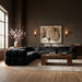 Meridian Furniture - Orin Black Velvet Performance Fabric Upholstered 5 pc. Sectional - 671Black-Sec5D - GreatFurnitureDeal