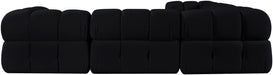 Meridian Furniture - Orin Black Velvet Performance Fabric Upholstered 5 pc. Sectional - 671Black-Sec5D - GreatFurnitureDeal
