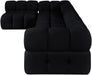 Meridian Furniture - Orin Black Velvet Performance Fabric Upholstered 5 pc. Sectional - 671Black-Sec5E - GreatFurnitureDeal