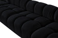 Meridian Furniture - Orin Black Velvet Performance Fabric Upholstered 5 pc. Sectional - 671Black-Sec5E - GreatFurnitureDeal