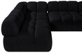 Meridian Furniture - Orin Black Velvet Performance Fabric Upholstered 5 pc. Sectional - 671Black-Sec5E - GreatFurnitureDeal