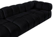 Meridian Furniture - Orin Black Velvet Performance Fabric Upholstered 5 pc. Sectional - 671Black-Sec5E - GreatFurnitureDeal