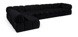 Meridian Furniture - Orin Black Velvet Performance Fabric Upholstered 5 pc. Sectional - 671Black-Sec5E - GreatFurnitureDeal