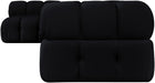 Meridian Furniture - Orin Black Velvet Performance Fabric Upholstered 5 pc. Sectional - 671Black-Sec5E - GreatFurnitureDeal