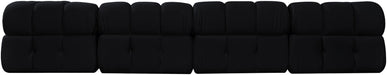 Meridian Furniture - Orin Black Velvet Performance Fabric Upholstered 5 pc. Sectional - 671Black-Sec5E - GreatFurnitureDeal