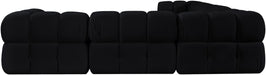Meridian Furniture - Orin Black Velvet Performance Fabric Upholstered 6 pc. Sectional - 671Black-Sec6B - GreatFurnitureDeal