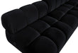 Meridian Furniture - Orin Black Velvet Performance Fabric Upholstered 6 pc. Sectional - 671Black-Sec6B - GreatFurnitureDeal