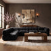 Meridian Furniture - Orin Black Velvet Performance Fabric Upholstered 6 pc. Sectional - 671Black-Sec6B - GreatFurnitureDeal