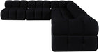 Meridian Furniture - Orin Black Velvet Performance Fabric Upholstered 6 pc. Sectional - 671Black-Sec6B - GreatFurnitureDeal