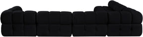 Meridian Furniture - Orin Black Velvet Performance Fabric Upholstered 6 pc. Sectional - 671Black-Sec6B - GreatFurnitureDeal