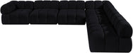 Meridian Furniture - Orin Black Velvet Performance Fabric Upholstered 6 pc. Sectional - 671Black-Sec6B - GreatFurnitureDeal