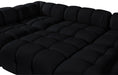 Meridian Furniture - Orin Black Velvet Performance Fabric Upholstered 6 pc. Sectional - 671Black-Sec6H - GreatFurnitureDeal