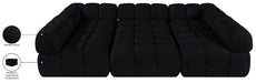 Meridian Furniture - Orin Black Velvet Performance Fabric Upholstered 6 pc. Sectional - 671Black-Sec6H - GreatFurnitureDeal