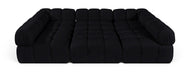 Meridian Furniture - Orin Black Velvet Performance Fabric Upholstered 6 pc. Sectional - 671Black-Sec6H - GreatFurnitureDeal