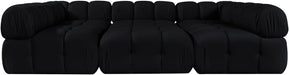 Meridian Furniture - Orin Black Velvet Performance Fabric Upholstered 6 pc. Sectional - 671Black-Sec6H - GreatFurnitureDeal