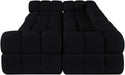 Meridian Furniture - Orin Black Velvet Performance Fabric Upholstered 6 pc. Sectional - 671Black-Sec6H - GreatFurnitureDeal