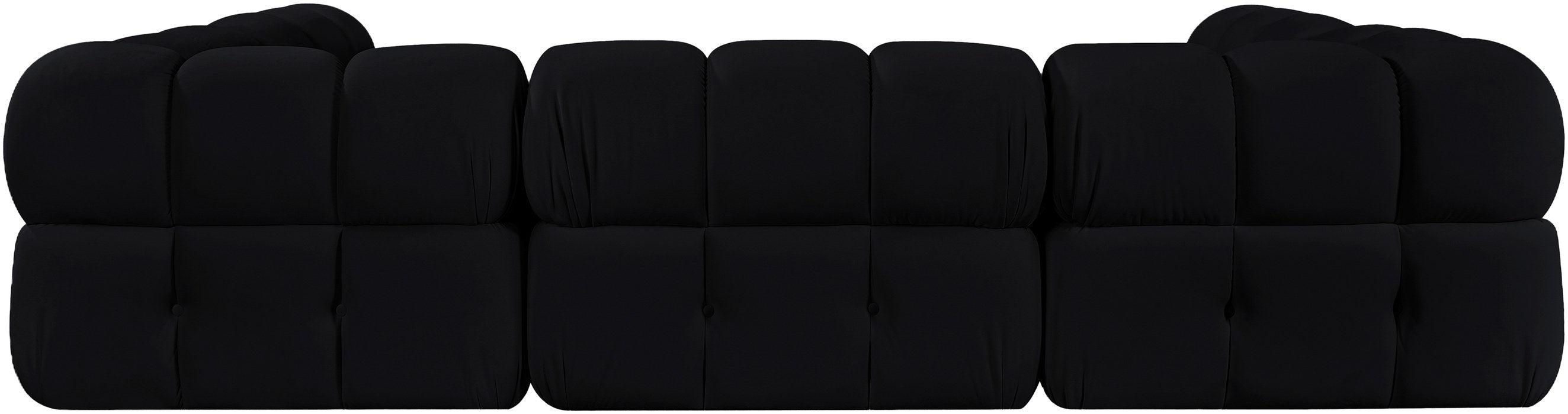 Meridian Furniture - Orin Black Velvet Performance Fabric Upholstered 6 pc. Sectional - 671Black-Sec6H - GreatFurnitureDeal