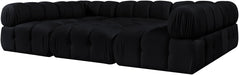 Meridian Furniture - Orin Black Velvet Performance Fabric Upholstered 6 pc. Sectional - 671Black-Sec6H - GreatFurnitureDeal