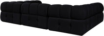 Meridian Furniture - Orin Black Velvet Performance Fabric Upholstered 6 pc. Sectional - 671Black-Sec6H - GreatFurnitureDeal