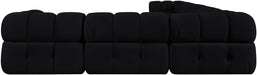 Meridian Furniture - Orin Black Velvet Performance Fabric Upholstered 7 pc. Sectional - 671Black-Sec7E - GreatFurnitureDeal