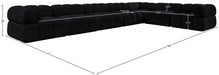 Meridian Furniture - Orin Black Velvet Performance Fabric Upholstered 7 pc. Sectional - 671Black-Sec7E - GreatFurnitureDeal