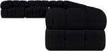 Meridian Furniture - Orin Black Velvet Performance Fabric Upholstered 7 pc. Sectional - 671Black-Sec7E - GreatFurnitureDeal