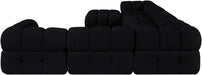 Meridian Furniture - Orin Black Velvet Performance Fabric Upholstered 7 pc. Sectional - 671Black-Sec7H - GreatFurnitureDeal