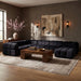 Meridian Furniture - Orin Black Velvet Performance Fabric Upholstered 7 pc. Sectional - 671Black-Sec7H - GreatFurnitureDeal