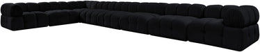 Meridian Furniture - Orin Black Velvet Performance Fabric Upholstered 8 pc. Sectional - 671Black-Sec8B - GreatFurnitureDeal