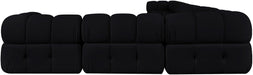 Meridian Furniture - Orin Black Velvet Performance Fabric Upholstered 8 pc. Sectional - 671Black-Sec8B - GreatFurnitureDeal