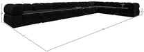 Meridian Furniture - Orin Black Velvet Performance Fabric Upholstered 8 pc. Sectional - 671Black-Sec8B - GreatFurnitureDeal