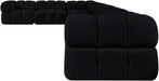 Meridian Furniture - Orin Black Velvet Performance Fabric Upholstered 8 pc. Sectional - 671Black-Sec8B - GreatFurnitureDeal