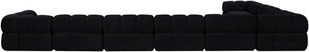 Meridian Furniture - Orin Black Velvet Performance Fabric Upholstered 8 pc. Sectional - 671Black-Sec8B - GreatFurnitureDeal