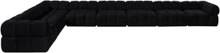 Meridian Furniture - Orin Black Velvet Performance Fabric Upholstered 8 pc. Sectional - 671Black-Sec8B - GreatFurnitureDeal