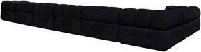 Meridian Furniture - Orin Black Velvet Performance Fabric Upholstered 8 pc. Sectional - 671Black-Sec8B - GreatFurnitureDeal