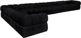 Meridian Furniture - Orin Black Velvet Performance Fabric Upholstered 8 pc. Sectional - 671Black-Sec8B - GreatFurnitureDeal