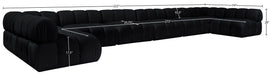 Meridian Furniture - Orin Black Velvet Performance Fabric Upholstered 8 pc. Sectional - 671Black-Sec8C - GreatFurnitureDeal