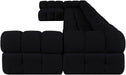 Meridian Furniture - Orin Black Velvet Performance Fabric Upholstered 8 pc. Sectional - 671Black-Sec8C - GreatFurnitureDeal