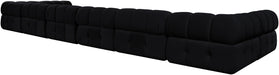 Meridian Furniture - Orin Black Velvet Performance Fabric Upholstered 8 pc. Sectional - 671Black-Sec8C - GreatFurnitureDeal