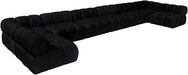 Meridian Furniture - Orin Black Velvet Performance Fabric Upholstered 8 pc. Sectional - 671Black-Sec8C - GreatFurnitureDeal