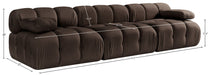 Meridian Furniture - Orin Brown Velvet Performance Fabric Upholstered 3 pc. Sofa - 671Brown-S3B - GreatFurnitureDeal