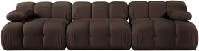Meridian Furniture - Orin Brown Velvet Performance Fabric Upholstered 3 pc. Sofa - 671Brown-S3B - GreatFurnitureDeal