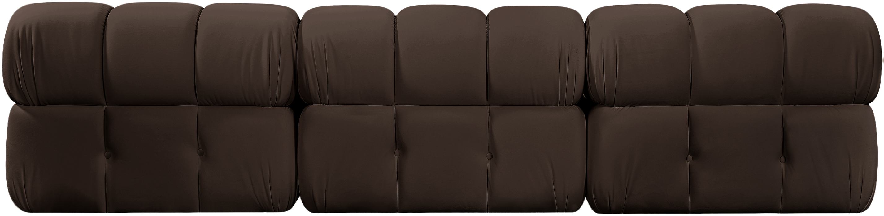 Meridian Furniture - Orin Brown Velvet Performance Fabric Upholstered 3 pc. Sofa - 671Brown-S3B - GreatFurnitureDeal