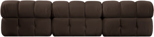 Meridian Furniture - Orin Brown Velvet Performance Fabric Upholstered 3 pc. Sofa - 671Brown-S3B - GreatFurnitureDeal
