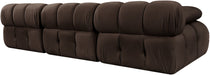 Meridian Furniture - Orin Brown Velvet Performance Fabric Upholstered 3 pc. Sofa - 671Brown-S3B - GreatFurnitureDeal
